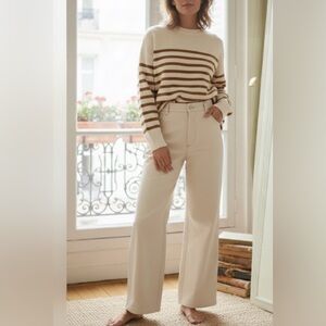 Bundle Uniqlo Wide-Leg Trousers & Striped Marinière Knit Set | Size S |